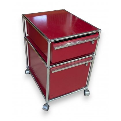 Caisson USM rouge à tiroirs