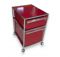 Caisson USM rouge à tiroirs
