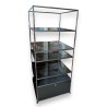 Etagère USM rayons verre et caisson gris