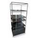 Etagère USM rayons verre et caisson gris