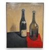 Tableau "Bouteilles" signé MAFLI 79