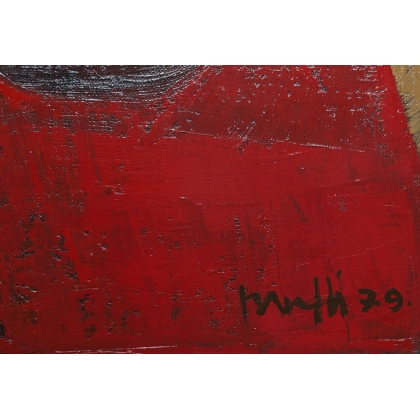 Tableau \"Bouteilles\" signé MAFLI 79