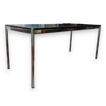Table USM plateau bois noir