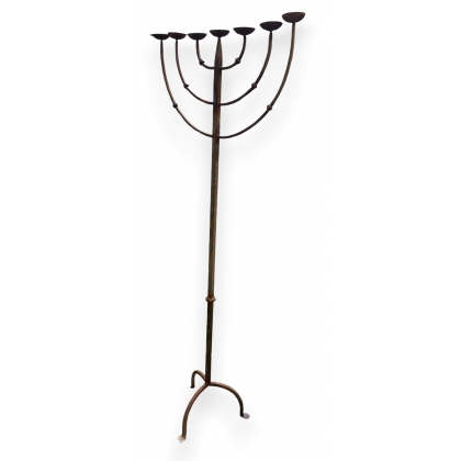 Large 7-arm wrought-iron candelabra