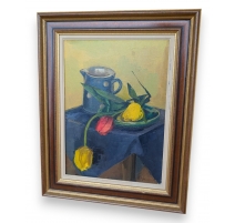 Tableau "Nature morte" signé C. JACQUET