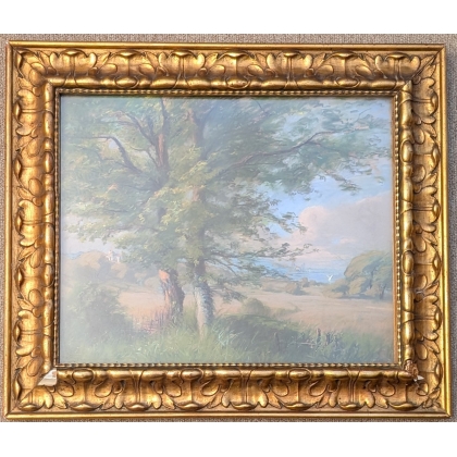 Pastel painting ‘Bord du Lac’, signed ‘A D’