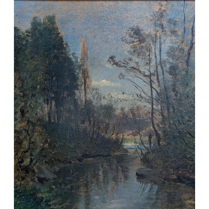 Tableau \"Vallée du Rhone\" attribué à CASTAN