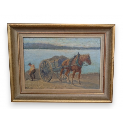 Tableau \"La Rade\" signé ZUBRITZKY