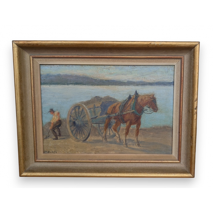 Tableau \"La Rade\" signé ZUBRITZKY