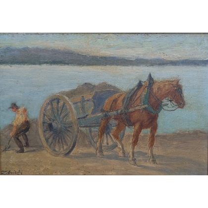 Tableau \"La Rade\" signé ZUBRITZKY