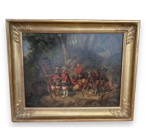 Tableau "Camp au repos" signé A. GANDON