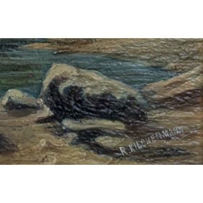 Tableau \"Bord de mer\" signé R. KILCHENMANN