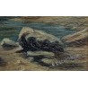 Tableau \"Bord de mer\" signé R. KILCHENMANN
