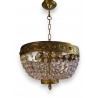 Plafonnier en cristal taillé et laiton