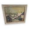 Tableau "Paysage de neige" signé SH