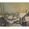 Tableau \"Paysage de neige\" signé SH