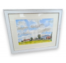 Aquarelle "La ferme à Vecchio" signée CUENET