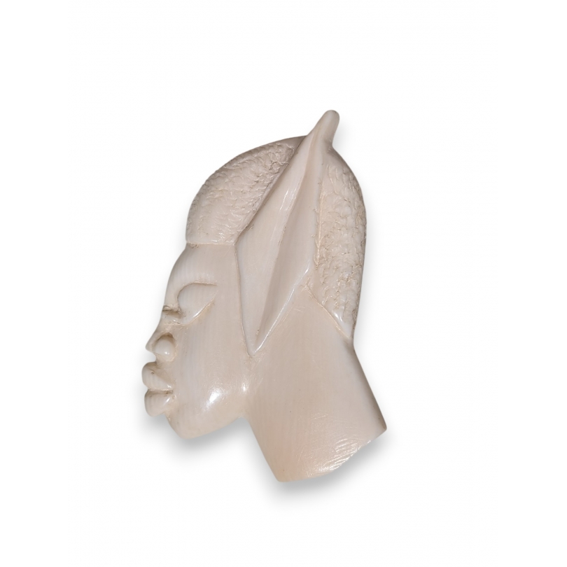 Broche Tête africaine en ivoire