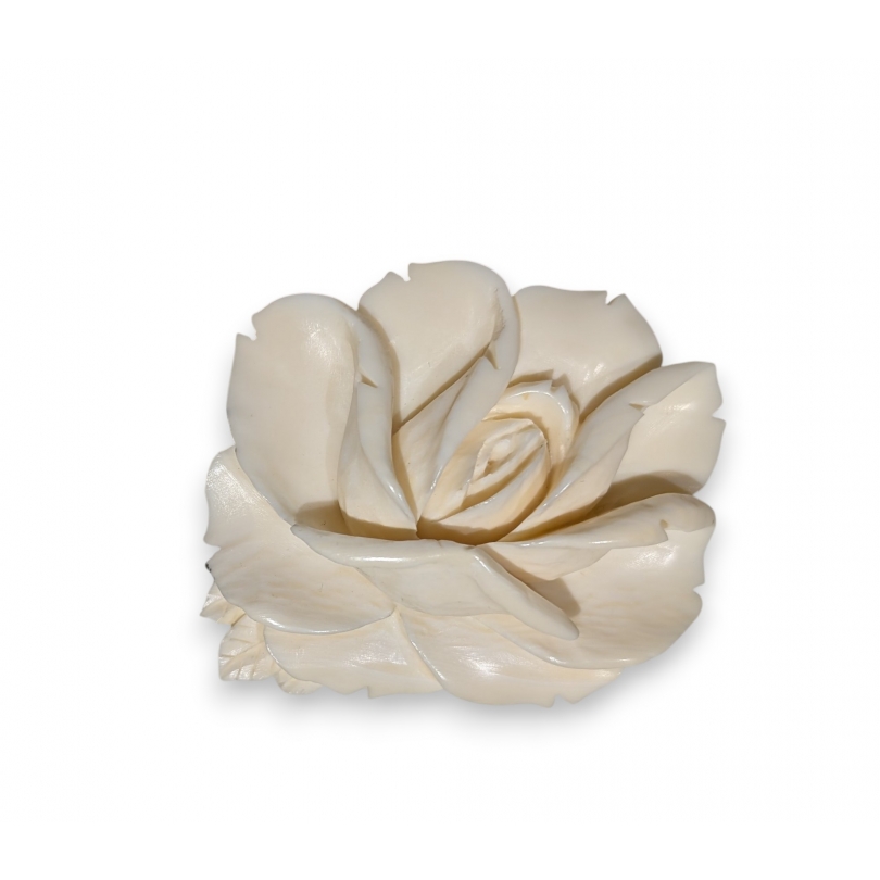 Broche Rose en ivoire