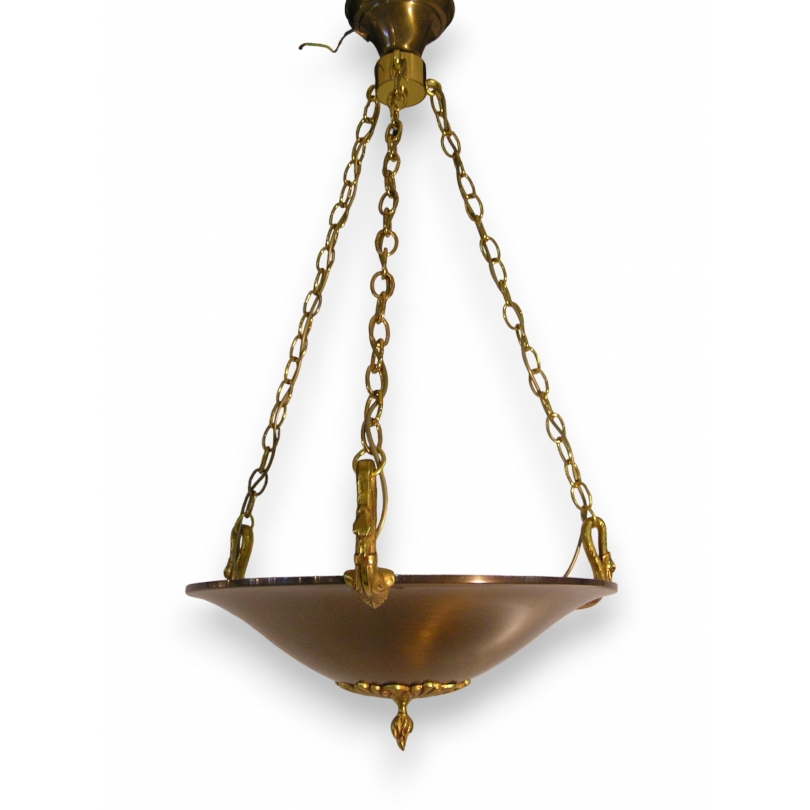'Empire' pendant lamp in gilded bronze by Moinat SA – Antiques and decorative items