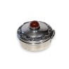 Boite à pillules en argent cabochon orange