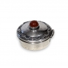 Boite à pillules en argent cabochon orange