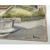 Aquarelle "Fontaine de la Fidélité" signée