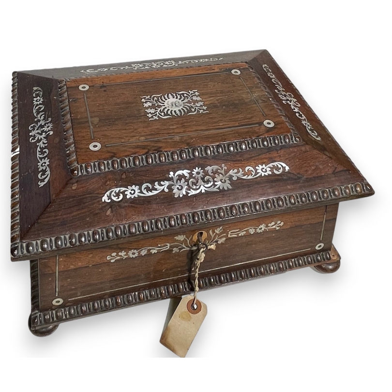 Mother-of-pearl inlaid sewing box