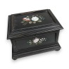 Blackened wooden box with pietra dura inlay