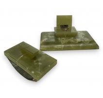 Parure de bureau Art-Deco en onyx vert