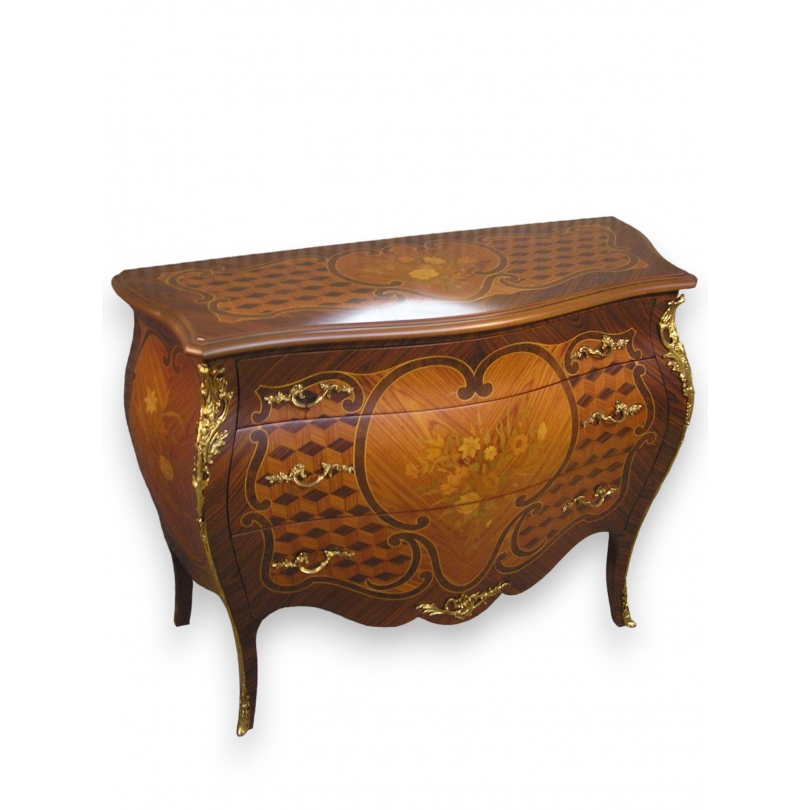 Commode style Louis XV en bois de rose