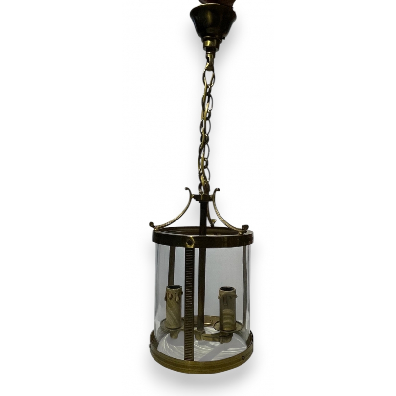 Petite lanterne ronde en laiton à 2 lumières