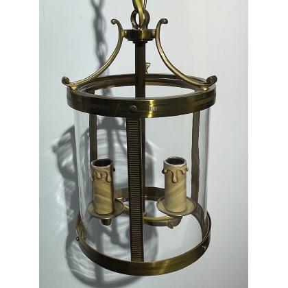 Petite lanterne ronde en laiton à 2 lumières