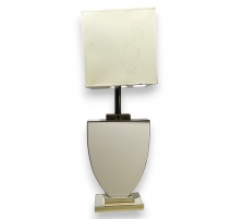 Lampe en laiton laqué blanc