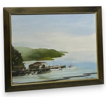 Tableau "Bord de mer" signé SANSOM