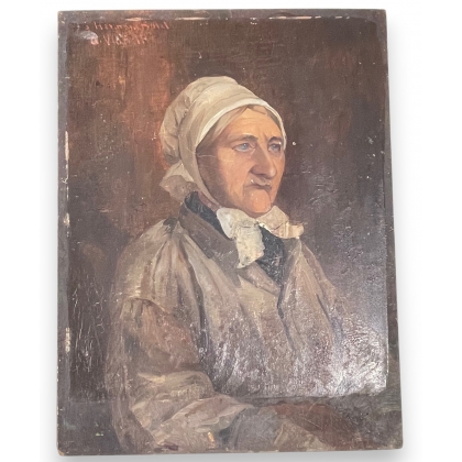 Tableau \"Portrait d\'une femme\" signé