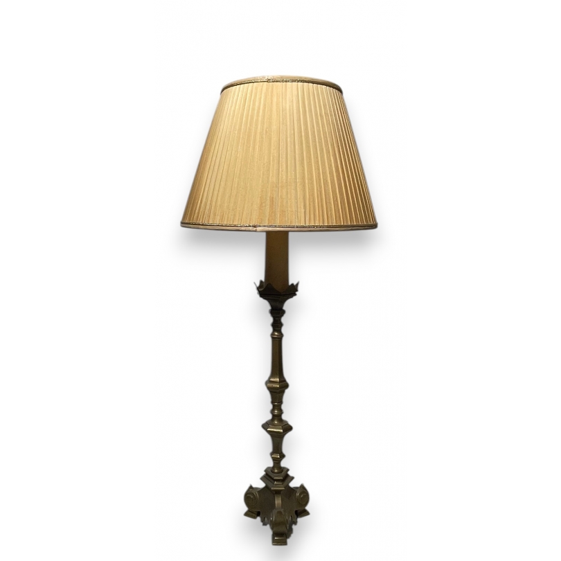 Cierge en laiton montée en lampe