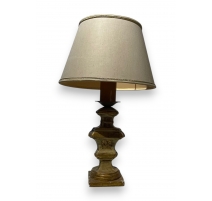 Lampe Urne en bois doré