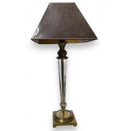 Lampe en cristal et laiton