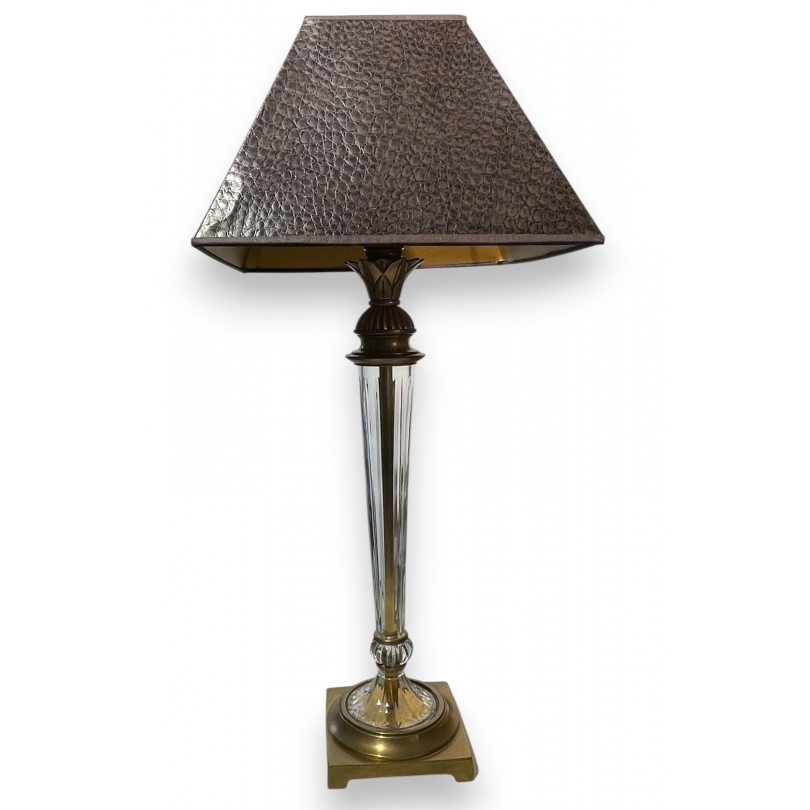 Lampe en cristal et laiton