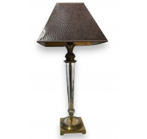 Lampe en cristal et laiton