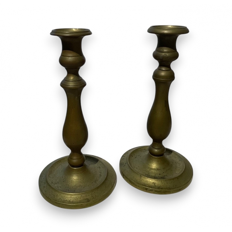 Pair of brass candlesticks