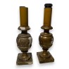 Paire de lampes Urne en bois doré