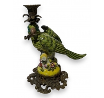 Bougeoir perroquet vert