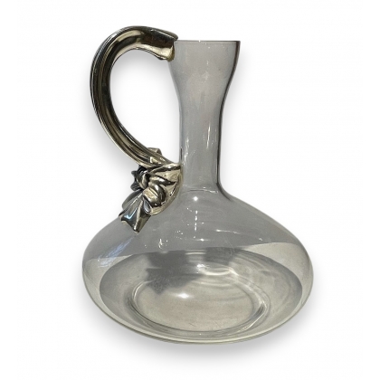 Décanteur en verre et métal chromé Noeud