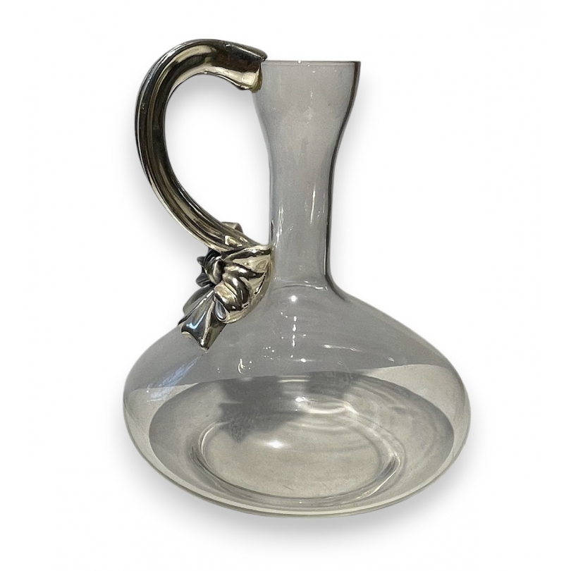 Décanteur en verre et métal chromé Noeud