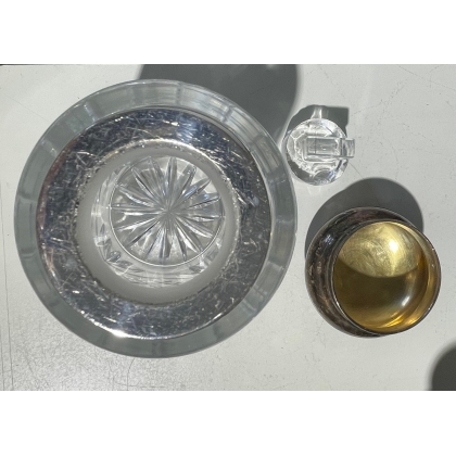 Flacon en cristal, bouchon argent 800