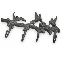 Porte manteau en laiton patiné Colibris