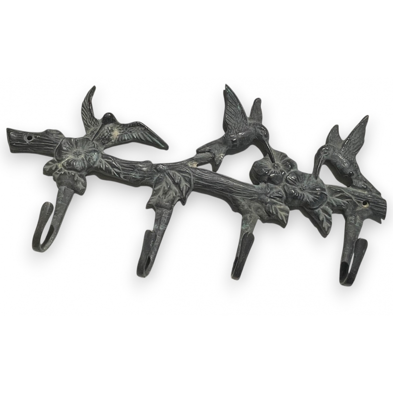 Porte manteau en laiton patiné Colibris