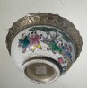 Bol en porcelaine chinoise, bordure argentée